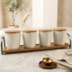Spice Jar Set 4 Pcs With Wooden Stand